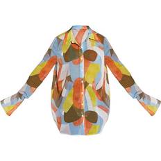 PrettyLittleThing Abstract Printed Oversized Beach Shirt - Multi