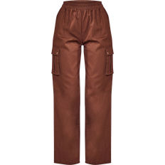 PrettyLittleThing Wide Leg High Waisted Cargo Trousers - Chocolate