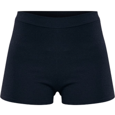 PrettyLittleThing Crinkle Rib Hot Pants - Black