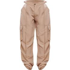 PrettyLittleThing Petite Lightweight Shell Low Rise Cargo Pant - Stone