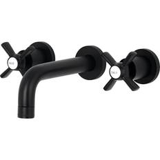 Black Basin Faucets Kingston Brass KS8120ZX Millennium 2-Handle Mount Matt Black