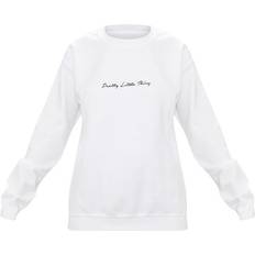 PrettyLittleThing White Sweaters PrettyLittleThing Oversized Sweatshirt - White