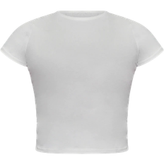 PrettyLittleThing White T-shirts PrettyLittleThing Basic Short Sleeve T-shirt - White