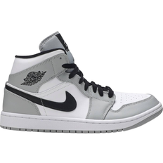 Men - Nike Air Jordan 1 Shoes Nike Air Jordan 1 Mid M - Light Smoke Grey/Black/White