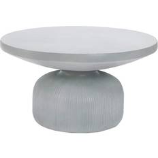 Outdoor round coffee table LuxenHome Light MgO Coffee Table