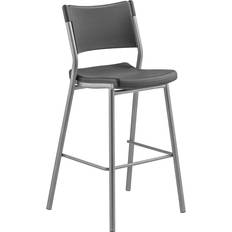 National Public Seating 6800 Height-Adjustable Swivel Stool, Wood-Black