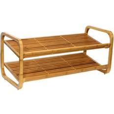 Natural Shoe Racks Oceanstar 2-Tier Bamboo Shoe Rack