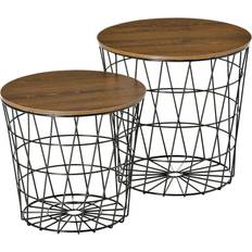 Nesting Tables Homcom End Set of with Storage, with Removable Top Nesting Table
