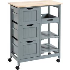 Kitchen island bar table Homcom Rolling Kitchen Island Trolley Table