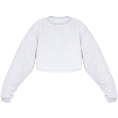 PrettyLittleThing Oversized Crop Sweatshirt - Ash Grey