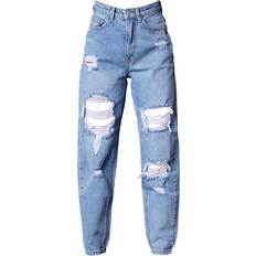 PrettyLittleThing S Jeans PrettyLittleThing Wash Ripped Mom Jeans - Blue