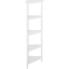 White corner shelf New Ridge Home Goods 4-Tier Corner Book Shelf