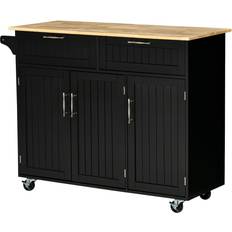 Trolley Tables Homcom 48" Modern Island Cart Trolley Table