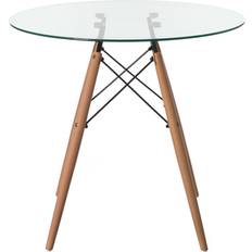 Round glass top dining tables Round Clear Glass Top