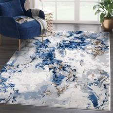 Hauteloom Arias Beige Blue Washable Area Rug