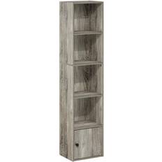 Oak bookcase with doors Furinno Luder Book Shelf 52.1"
