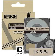 Beige Merkemaskiner & Etiketter Epson lk-5jbj black on matte 18mm