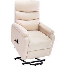 vidaXL Power Lift Massage Recliner Chair for Elderly Home Theater Cream Fabric