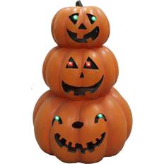 Interior Details Haunted Hill Farm 20-In. 3-Stack Jack-O-Lantern Resin