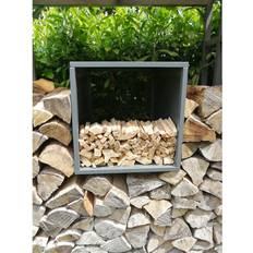 Grau Brennholzschuppen GRASEKAMP Qualität seit 1972 Box Anmachholz zu Kaminholzunterstand