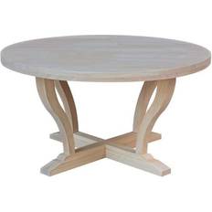 Solid wood round coffee table International Concepts LaCasa Solid Wood Round Coffee Table
