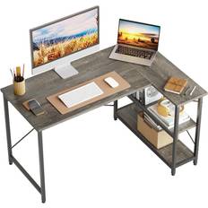 Furniture Bestier L Shaped Dark Gray Writing Desk 35x47"
