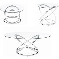 Modern glass end tables Saltoro Sherpi Modern 3 Coffee Table