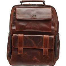 Mancini Buffalo Top Grain Leather Backpack for 15.6" laptop, Brown