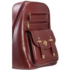 McKlein Robbins Leather Business Laptop Backpack, Red