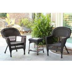 Rattan Patio Chairs Jeco W00201-2 Espresso Wicker