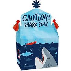 Big Dot of Happiness Shark Zone Treat Box Party Favors Jawsome Shark Party or Birthday Party Goodie Gable Boxes Set of 12