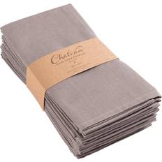Kaf Home Chateau Easycare Poly Cotton Set of Cloth Napkin Gray (50.8x)