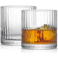 Whiskey Glasses Joyjolt Elle Fluted Double Old Fashion Whiskey Glass