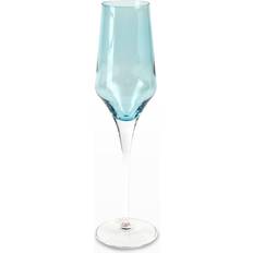 Vietri Contessa Teal Fluted Champagne Glass