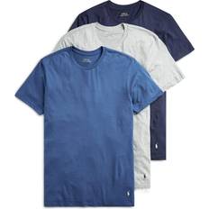 Polo Ralph Lauren Men's Slim Fit Wicking Crew Undershirts 3-pack - Andover Heather/Cruise Navy/Bali Blue/White