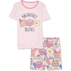 The Children's Place Girl's Short Sleeve Top & Shorts Pajama Set 2-piece - Pink Breakfast