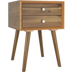 Natural Bedside Tables Costway End W/Drawers Bedside Table