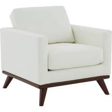 White leather lounge chair Leisuremod Chester Modern Lounge Chair