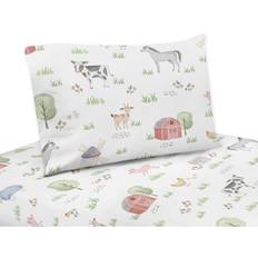 Sweet Jojo Designs Botanical Leaf Queen Sheet Set in Green/White