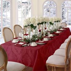 Polyester Tablecloths Elrene Fashions Barcelona Jacquard Damask Tablecloth Red