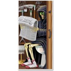 Beistle Grim Reaper Restroom Door Decoration Cover Weiß, Schwarz, Braun