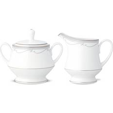 Sugar Bowls Noritake Satin Flourish and Creamer, Set of 2 Sugar Bowl