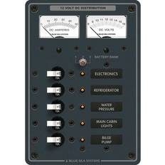 Electrical Enclosures Blue Sea Systems Traditional Metal DC Circuit Breaker Panel 5 Positions