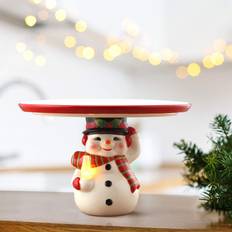 Cake Plates Mr Christmas Nostalgic Ceramic Stand Cake Plate