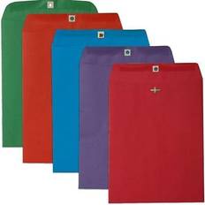 Jam Paper Open End Clasp Catalog Envelopes, 10" x 13" Assorted Colors, 50/Pack 87427 Assorted