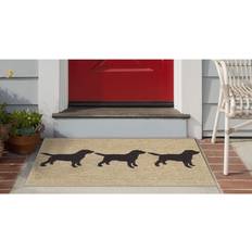 Entrance Mats Liora Manne Frontporch Doggies Indoor/Outdoor Black, White