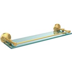 Allied Brass Monte Carlo 3 Tempered Shelf with Gallery Rail in Unlacquered