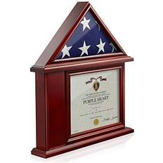 Photo Frames Reminded 20.63" H W Military Certificate & Flag Shadow Box Display Case Photo Frame