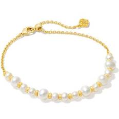 Pearl Bracelets Kendra Scott Jovie Bead Delicate Chain Bracelet Gold White Pearl Bracelet Silver One