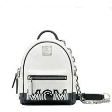 MCM Women's White Contrast Logo Leather Mini Crossbody Chain Bag mwr9acl11wt001